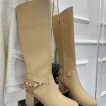 Chanel Women's High Boots With Decor Beige For Women 3.7in/ 9.5cm
