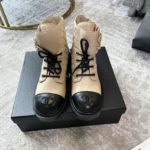 Chanel Women's Lace- Ups Beige For Women 1.5in/ 4cm