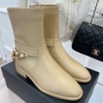 Chanel Women's Ankle Boots With Decor Beige For Women 1.5in/ 4cm