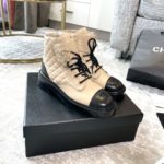 Chanel Women's Lace- Ups Beige For Women 1.5in/ 4cm