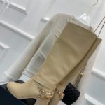 Chanel Women's High Boots With Decor Beige For Women 3.7in/ 9.5cm