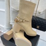 Chanel Women's Ankle Boots With Decor Beige For Women 3.7in/9.5cm