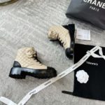 Chanel Women's Lace- Ups Beige For Women 1.5in/ 4cm