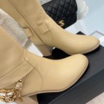 Chanel Women's High Boots With Decor Beige For Women 3.7in/ 9.5cm