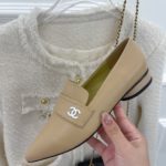 Chanel Women's Loafer With Logo Beige For Women