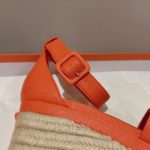 Hermes Doll 40 Espadrilles Orange For Women 1.6in/4cm
