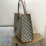 Celine Horizontal Cabas In Textile With Triomphe Embroidery Khaki For Women 17in/43cm 197002CS8.15KH