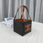 Celine Cuir Triopé Canvas Cube Bag Triumph Tan For Women 6in/15cm 199202EIN.04LU