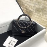 Chanel Hand-Held Oblique Cross Bag Black For Women, Women's Bags 6.7in/19cm