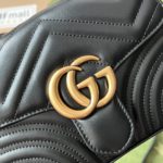 Gucci GG Marmont Mini Top Handle Bag Black For Women, Women's Bags 8.3in/21cm GG ‎547260 DTDIT 1000