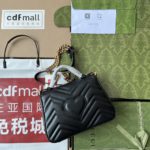 Gucci GG Marmont Mini Top Handle Bag Black For Women, Women's Bags 8.3in/21cm GG ‎547260 DTDIT 1000