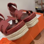 Hermes Doll 40 Espadrilles Red For Women 1.6in/4cm