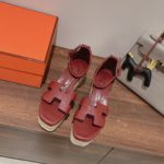 Hermes Doll 40 Espadrilles Red For Women 1.6in/4cm