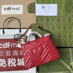 Gucci GG Marmont Mini Top Handle Bag Red For Women, Women's Bags 8.3in/21cm GG ‎