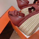 Hermes Doll 40 Espadrilles Red For Women 1.6in/4cm