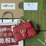 Gucci GG Marmont Mini Top Handle Bag Red For Women, Women's Bags 8.3in/21cm GG ‎