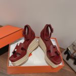 Hermes Doll 40 Espadrilles Red For Women 1.6in/4cm