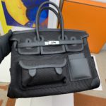 Hermes Birkin Cargo 35 Black, SIlver Toned Hardware Bag For Women, Women's Handbags, Shoulder Bags 13.8in/35cm