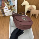 Hermes Mosaique 17 Burgundy, Silver Toned Hardware Bag For Women, Women's Handbags, Shoulder Bags 6.7in/17cm