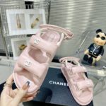 Chanel Women's Sandals With Chanel Logo Pink For Women