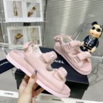 Chanel Women's Sandals With Chanel Logo Pink For Women