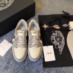 Dior x Air Jordan 1 Low-Top Grey and White Sneaker For Women, Women's Shoes