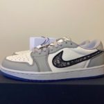 Dior x Air Jordan 1 Low-Top Grey and White Sneaker For Women, Women's Shoes