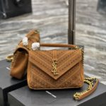 Saint Laurent College Medium Shoulder Bag Brown For Women, Women's Bags 9.4in/24cm YSL