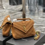 Saint Laurent College Medium Shoulder Bag Brown For Women, Women's Bags 9.4in/24cm YSL