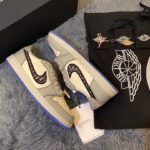 Dior x Air Jordan 1 Low-Top Grey and White Sneaker For Men, Men's Shoes