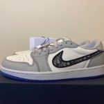 Dior x Air Jordan 1 Low-Top Grey and White Sneaker For Men, Men's Shoes
