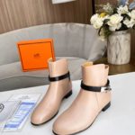 Hermes Frenchie 50 Ankle Boot Beige For Women
