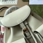 Gucci Bamboo Small Backpack White For Women, Women's Bags 8.6in/22cm GG ‎‎702101 UZY0T 9022