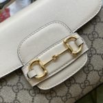 Gucci Ophidia Gucci Horsebit 1955 Mini Bag White And Beige For Women, Women's Bags 8.6in/22cm GG