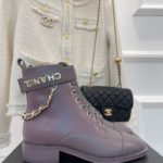 Chanel Women's Lace-Up With Chain Light Violet For Women 1.5in/4cm