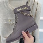 Chanel Women's Lace-Up With Chain Light Violet For Women 1.5in/4cm