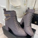 Chanel Women's Lace-Up With Chain Light Violet For Women 3.7in/9.5cm