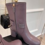 Chanel Women's Ankle Boots With Chain Light Violet For Women 3.7in/9.5cm