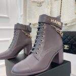 Chanel Women's Lace-Up With Chain Light Violet For Women 3.7in/9.5cm