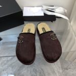 Chanel Women's Mules With Opens Heels Burgundy For Women G38648 Y56034 K4742