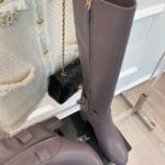 Chanel Women's High Boots With Chain Light Violet For Women 3.7in/ 9.5cm