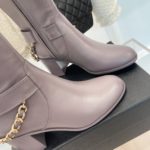 Chanel Women's High Boots With Chain Light Violet For Women 3.7in/ 9.5cm