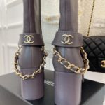 Chanel Women's High Boots With Chain Light Violet For Women 3.7in/ 9.5cm