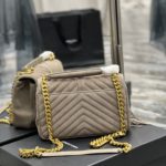 Saint Laurent Frosted Belt Fringe Perennial Messenger Bag Gray For Women, Women's Bags 9.4in/24cm YSL