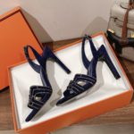 Hermes Premiere Sandal Blue For Women 4.1in/10.5cm