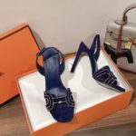 Hermes Premiere Sandal Blue For Women 4.1in/10.5cm