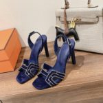 Hermes Premiere Sandal Blue For Women 4.1in/10.5cm
