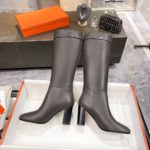Hermes High Heel Boots Gray For Women 3.54in/9cm
