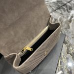 Saint Laurent Frosted Belt Fringe Perennial Messenger Bag Gray For Women, Women's Bags 9.4in/24cm YSL