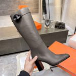 Hermes High Heel Boots Gray For Women 3.54in/9cm
